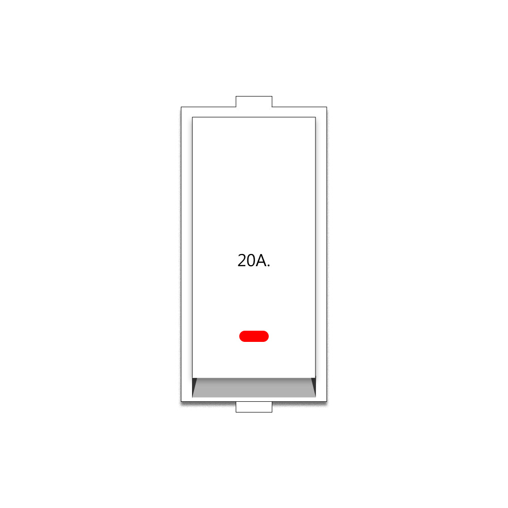 20A. 1 WAY SWITCH WITH INDICATOR WHITE